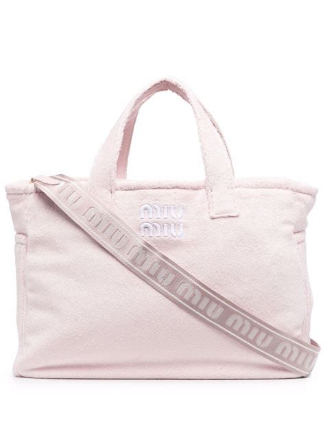 miu miu terry cloth bag|Terry cloth tote bag Black/ivory .